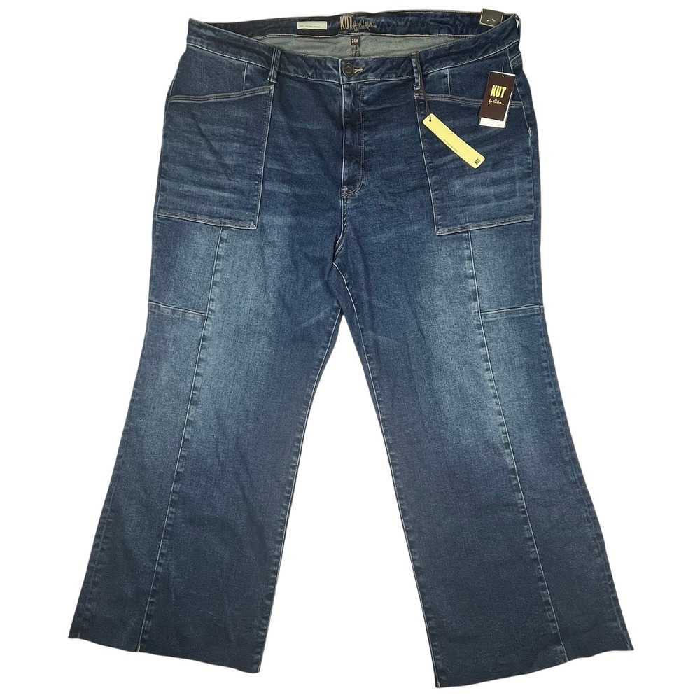 KUT from the Kloth Lily Wide Leg Jeans Women 24W (Fits 44x29.5) Blue High Rise